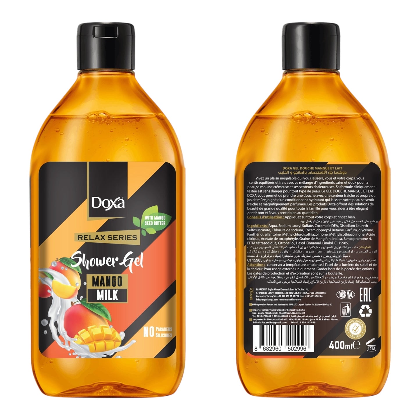 12X Doxa Relax Series-Shower Gel 400 Ml Mango&Milk