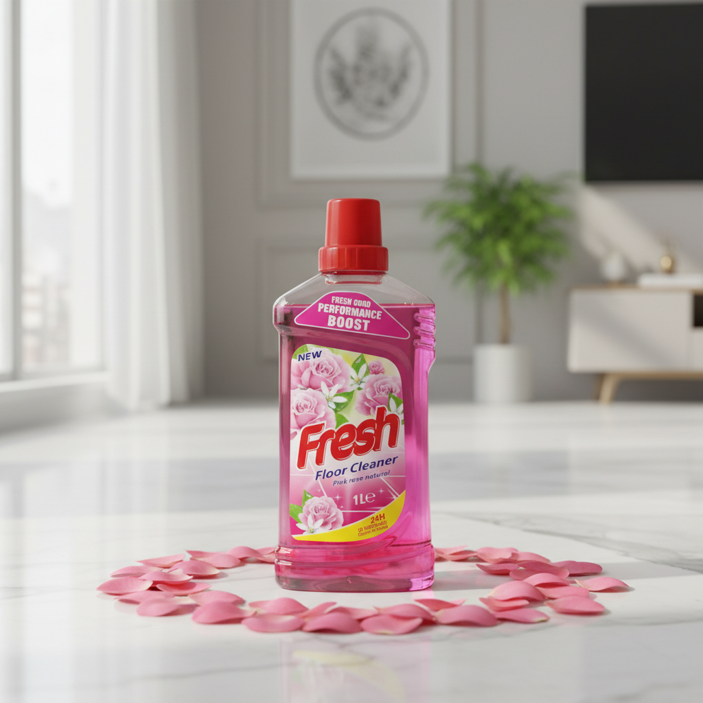 Fresh Vloerreiniger Pink Rose 1L – Voordeelverpakking 12 Stuks
