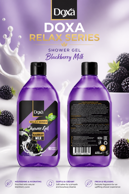 Doxá Relax Series Shower Gel Voordeelpakket – 4 Heerlijke Geuren (4 × 400 ml)