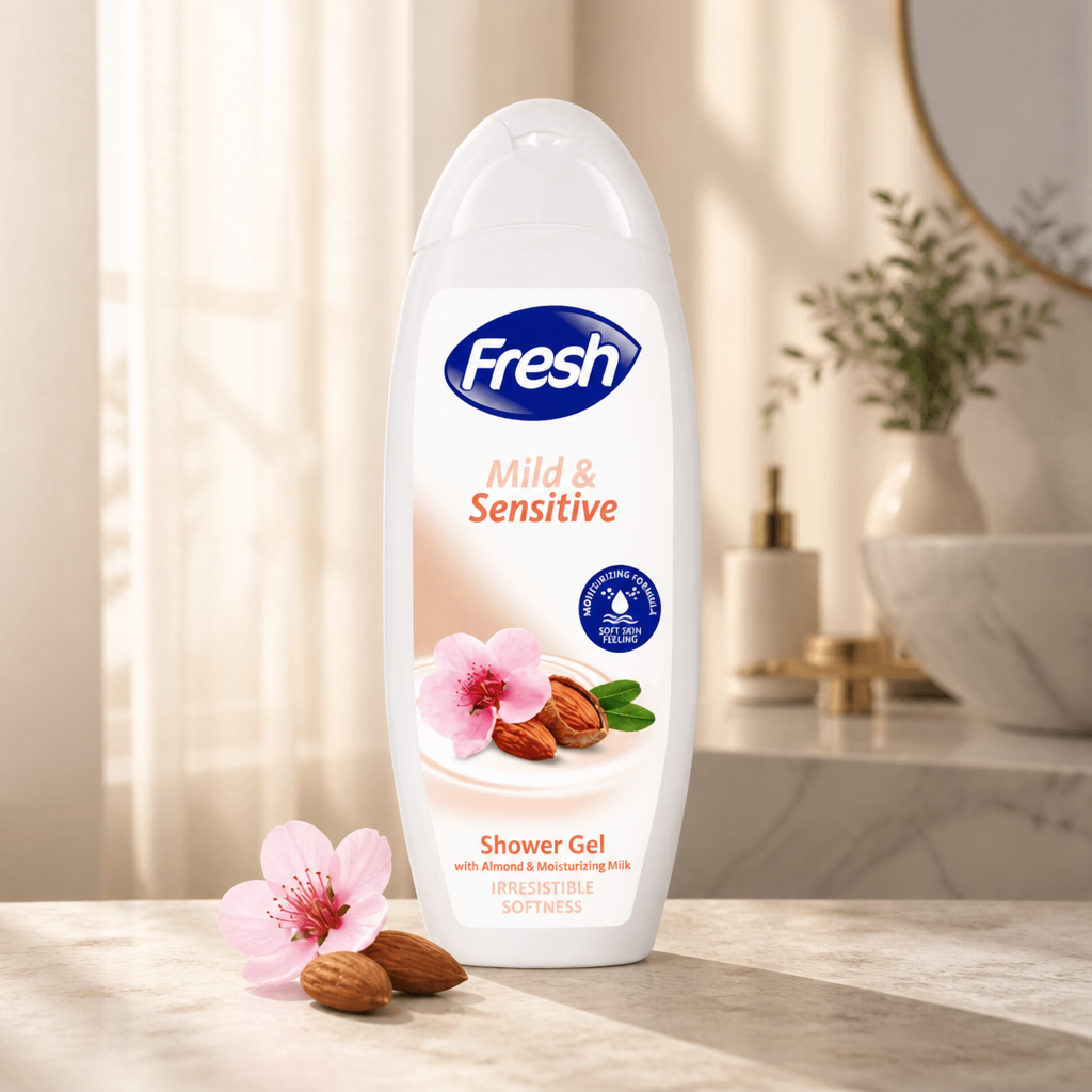 Fresh Shower Gel Voordeelpakket – 2 Stuks | Mild & Sensitive + Argan Oil | Hydraterende Douchegel voor Dagelijks Gebruik