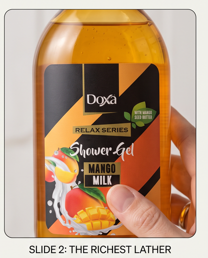 Doxá Relax Series Shower Gel Voordeelpakket – 4 Heerlijke Geuren (4 × 400 ml)