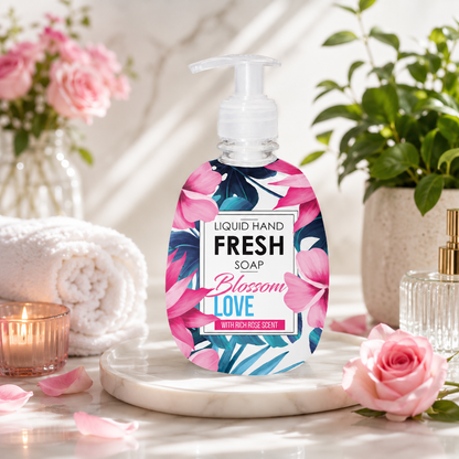 10 + 2 Gratis Liquid Hand Soap Bolssom Love 500ml – Voordeelpakket van 12 Stuks | Langdurig Fris & Zacht voor de Handen