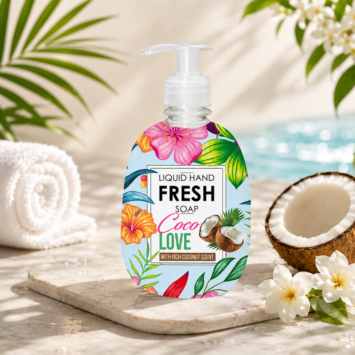 10 + 2 Gratis Liquid Hand Soap Coco Love 500ml – Voordeelpakket van 12 Stuks | Langdurig Fris & Zacht voor de Handen