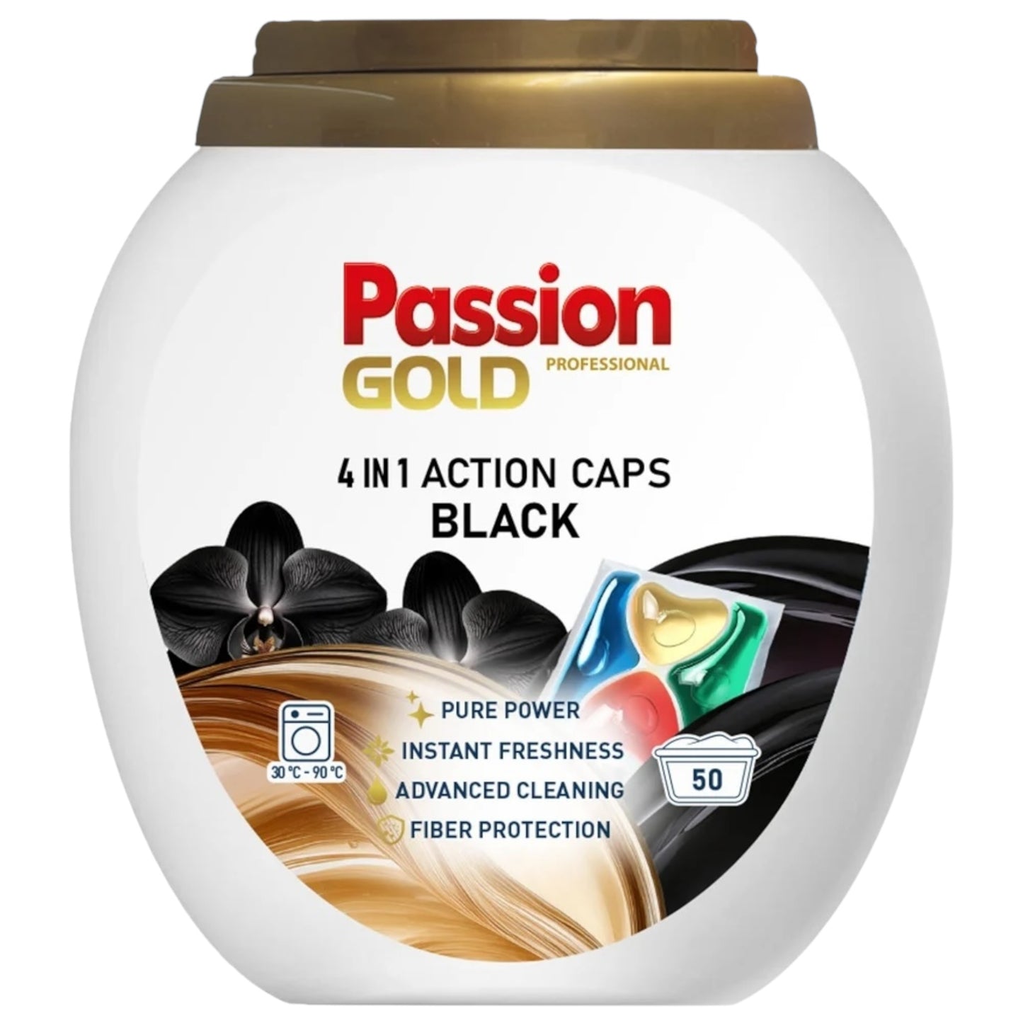 PASSION GOLD Professional Washing Capsules 50 pcs. 4in1 Black