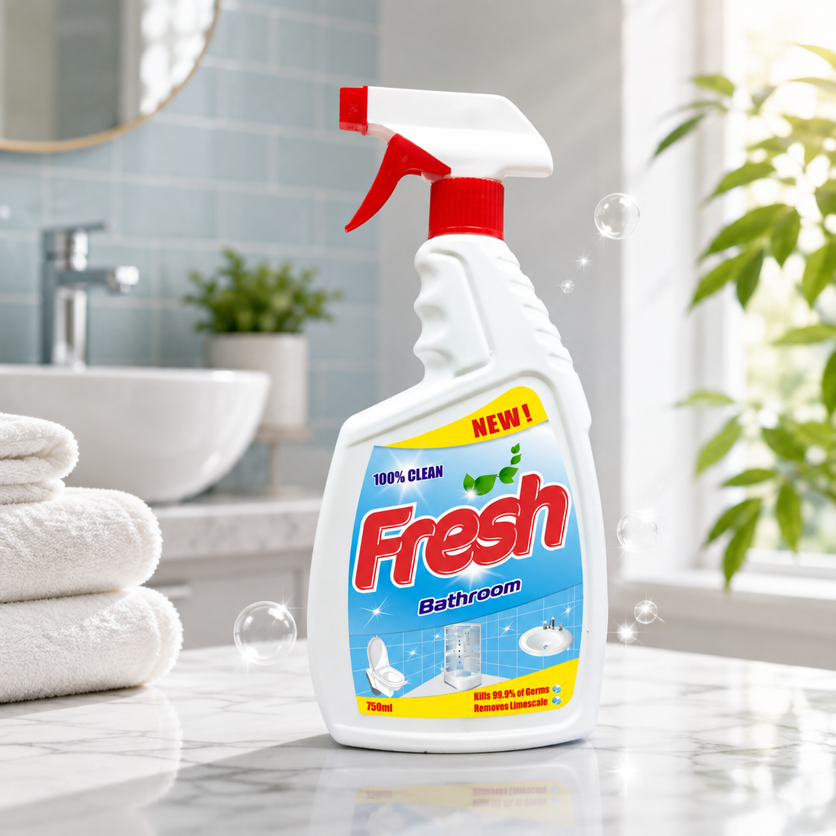 Fresh Badkamerreiniger Spray – Voordeelverpakking 12 Stuks