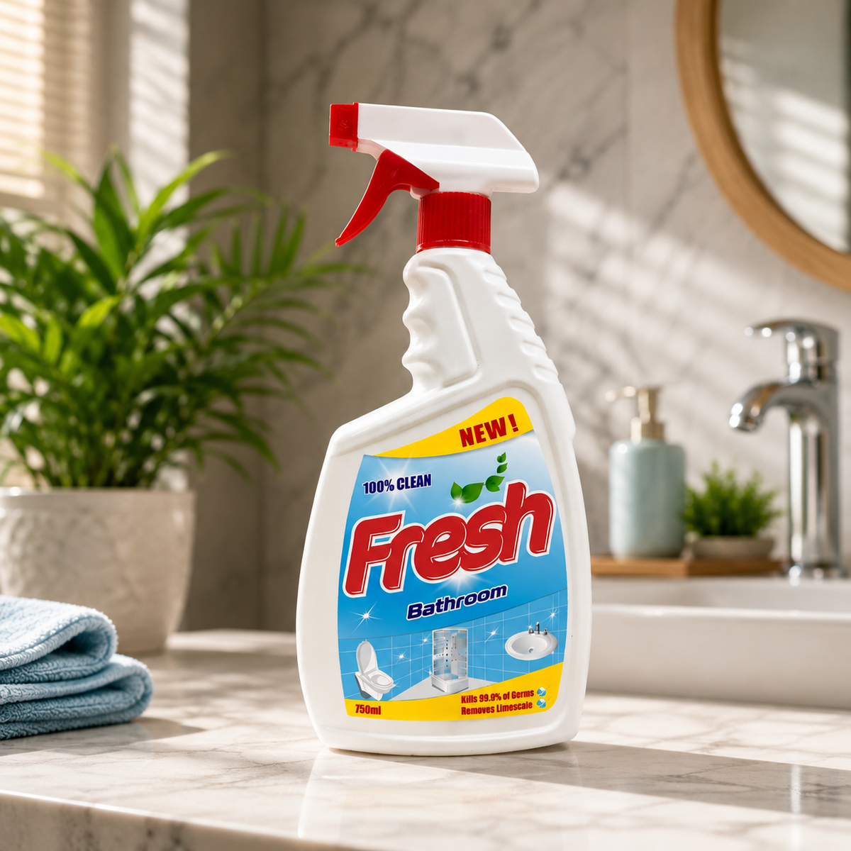 Fresh Badkamerreiniger Spray – Voordeelverpakking 12 Stuks