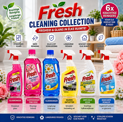Fresh Cleaning Collection – 6-delig Voordeelpakket | Complete Reinigingsset voor het Hele Huis