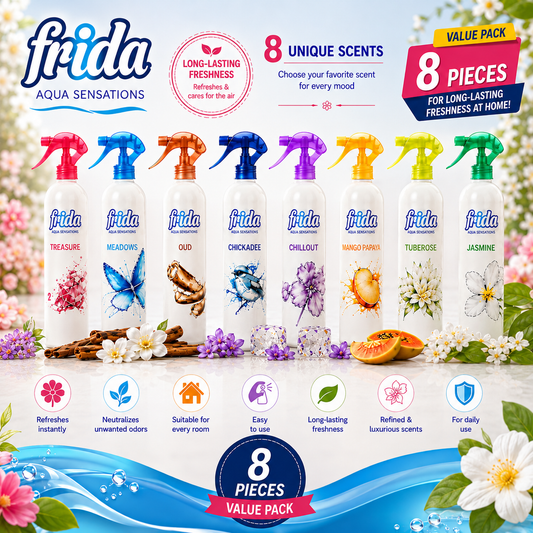 Frida Aqua Sensations Vaporisateur Désodorisant 460 ml – Parfum Frais Longue Durée
