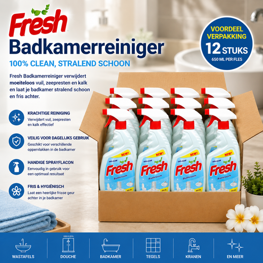 Fresh Badkamerreiniger Spray – Voordeelverpakking 12 Stuks