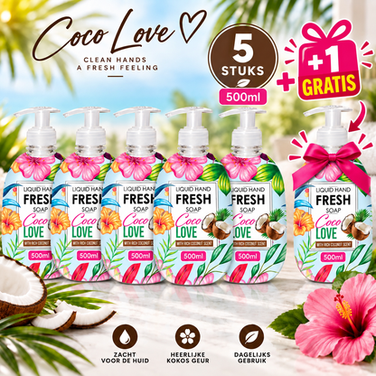 Fresh Liquid Hand Soap Voordeelpakket – 5 + 1 Gratis – 6 x 500 ml – 3 Geuren