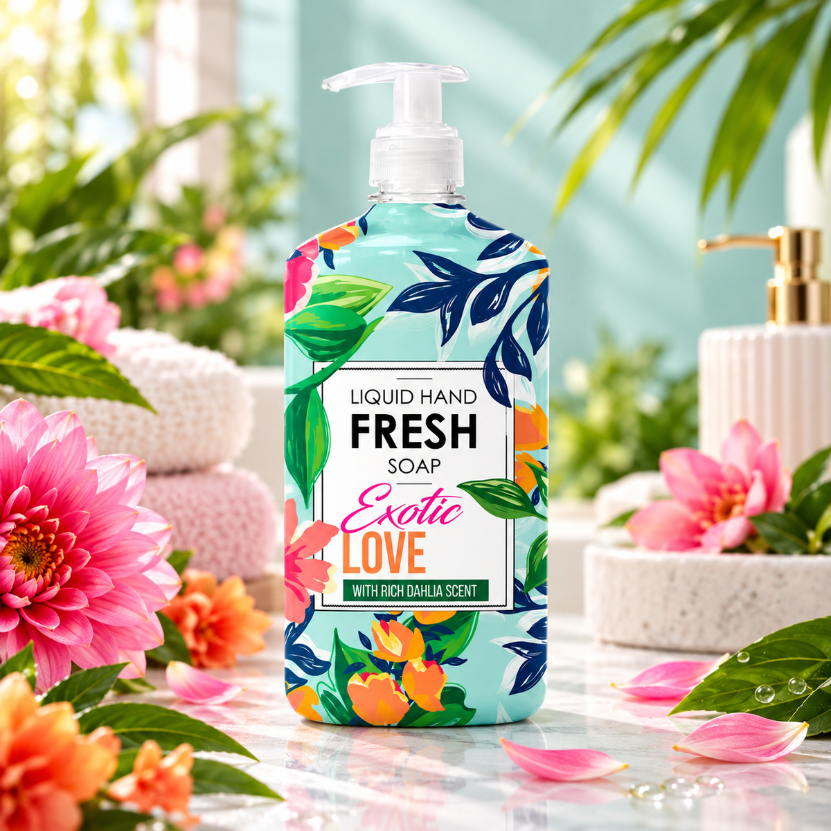 Fresh Exotic Love Vloeibare Handzeep – 5 + 1 Gratis – 6 x 1L – Exotic Geur