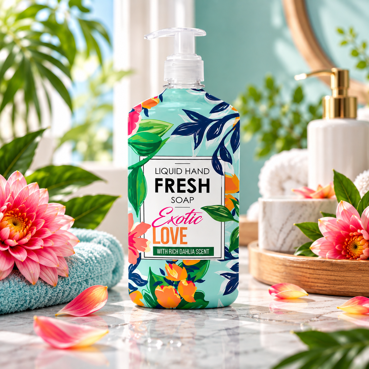 Fresh Exotic Love Vloeibare Handzeep – 5 + 1 Gratis – 6 x 1L – Exotic Geur